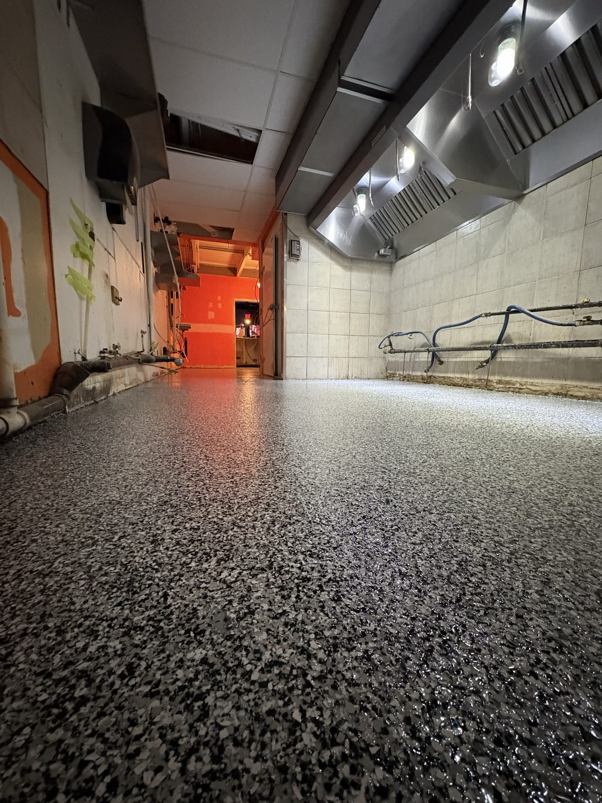 Commercial kitchen flake floor — Calgary